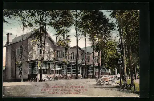 AK Ahrensburg, Hotel Waldburg mit Terrasse