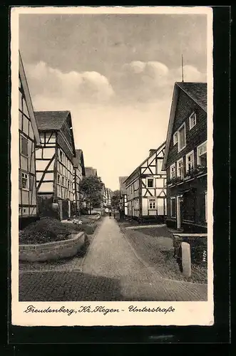 AK Freudenberg /Kreis Siegen, Blick in die Unterstrasse