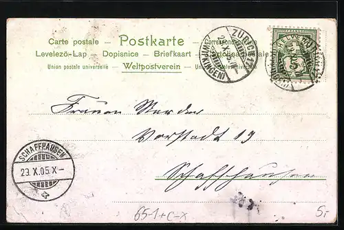 AK Zürich, Ansicht vom Bahnhofsgebäude