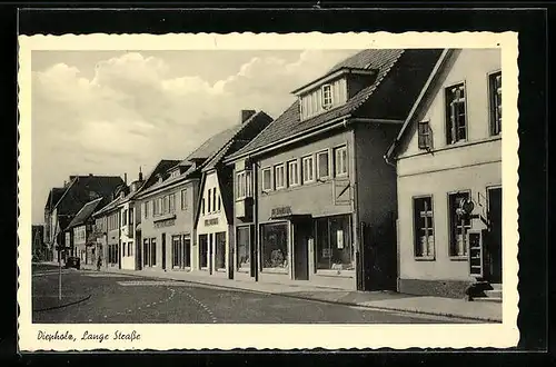 AK Diepholz, Lange Strasse mit Geschäften