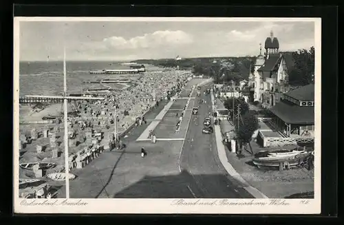 AK Arendsee, Strand und Promenade von Westen