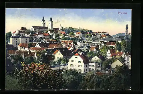 AK Freising, Ortsansicht mit Dächerlandschaft