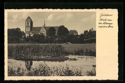 AK Güstrow, Blick von der Schanze auf den Dom
