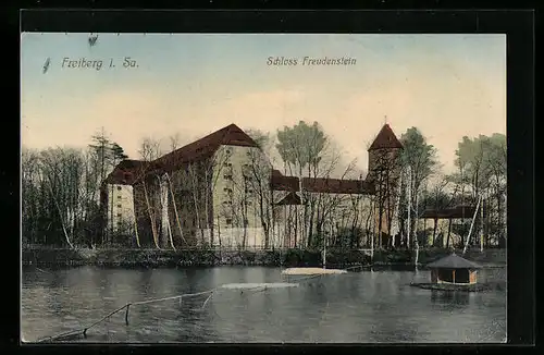 AK Freiberg i. Sa., Schloss Freudenstein bei Schönwetter