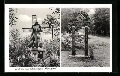 AK Bürstel, Schullandheim Gerdshütte, Windmühle