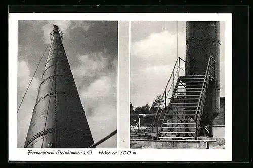 AK Steinkimmen i. O., Fernsehturm im Sonnenschein