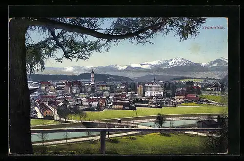 AK Traunstein, Ortsansicht mit Umland