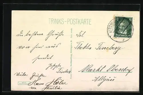 AK Kitzingen a. M., Rathaus u. Marktturm