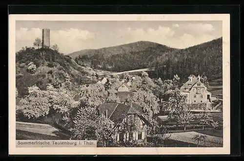 AK Tautenburg i. Thür., Ortsansicht mit Umland