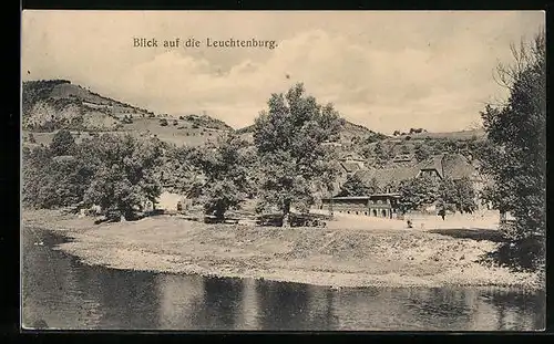 AK Leuchtenburg, Blick auf die Burg bei Schönwetter