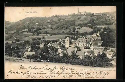 AK Ziegenhain, Ortsansicht mit Umland
