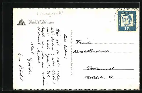 AK Geislitz b. Gelnhausen, Blick auf die Jugendherberge