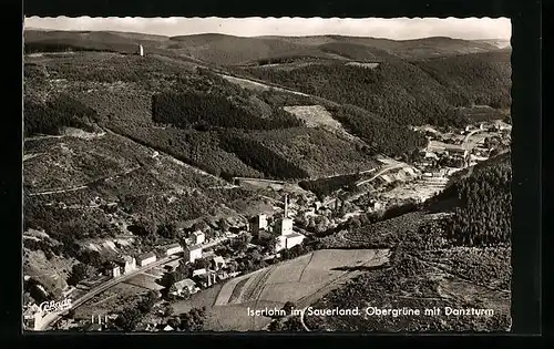 AK Iserlohn im Sauerland, Ortsansicht u. Obergrüne mit Danzturm