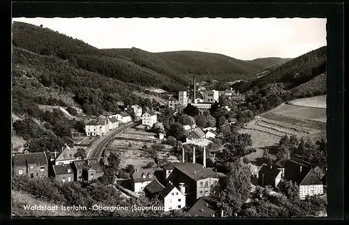 AK Iserlohn-Obergrüne /Sauerland, Blick auf den Ort