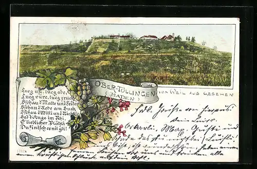 AK Ober-Tüllingen /Baden, Ortsansicht von Weil aus gesehen