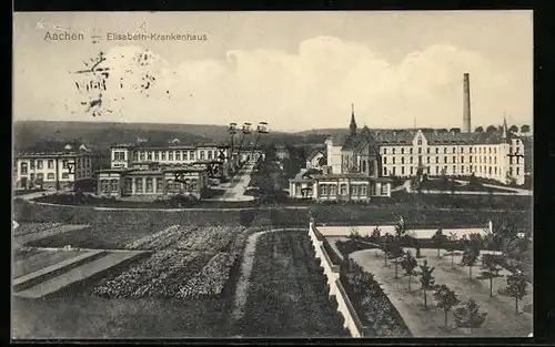 AK Aachen, Elisabeth-Krankenhaus mit Kirche