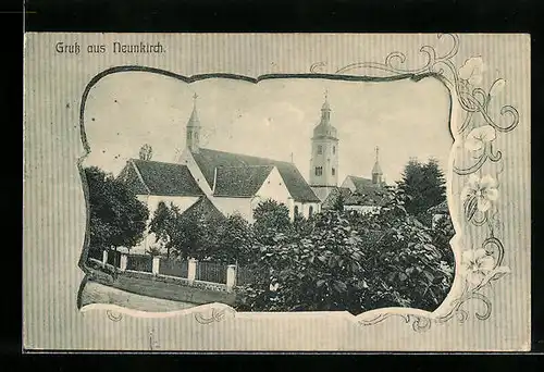 AK Neunkirch, Teilansicht mit Kirche