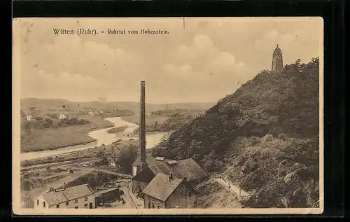 AK Witten /Ruhr, Ruhrtal vom Hohenstein, Fabrik