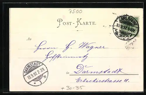 AK Karlsruhe, Strassenpartie am Königl. Kadettenhaus