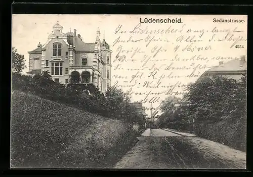 AK Lüdenscheid, Sedanstrasse mit Villen
