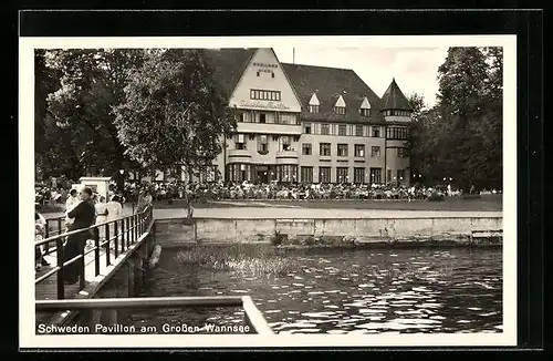 AK Berlin-Wannsee, Gasthaus Schweden Pavillon am Grossen Wannsee