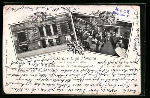 AK Berlin, Cafe Holland, Beuthstrasse 19, Innenansicht