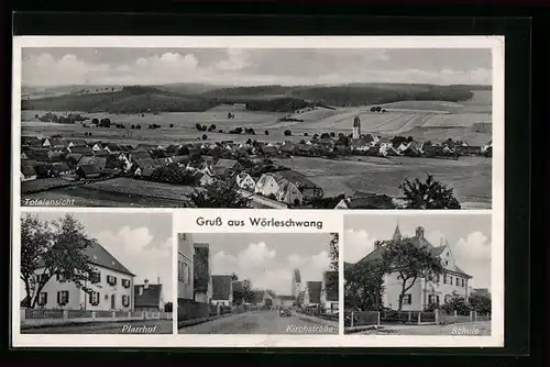 AK Wörleschwang, Pfarrhof, Schule, Kirche