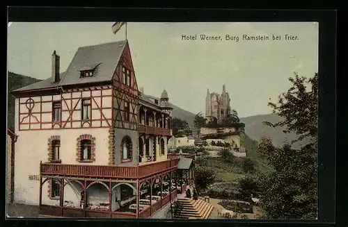 AK Trier, Hotel Werner und Burg Ramstein