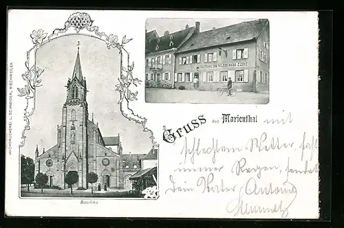 AK Marienthal, Gasthaus Zum wilden Mann, Basilika