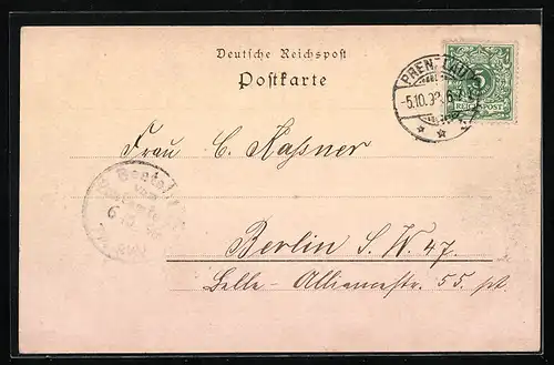 AK Prenzlau, Markt mit Kaiserdenkmal