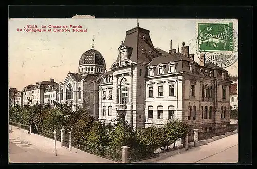 AK La Chaux-de-Fonds, La Synagogue et Controle Federal, Synagoge