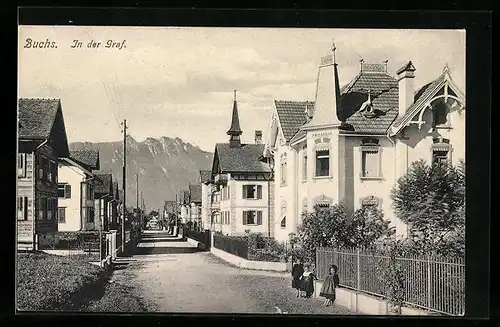 AK Buchs, Strasse In der Graf mit Friedheim