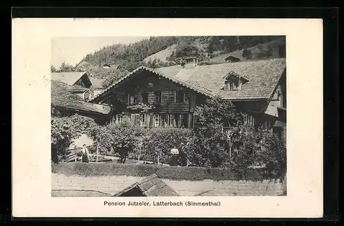 AK Latterbach /Simmenthal, Pension Jutzeler, Gartenansicht