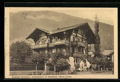 AK Zweisimmen, Kurhotel Monbijou von H. Kaufmann