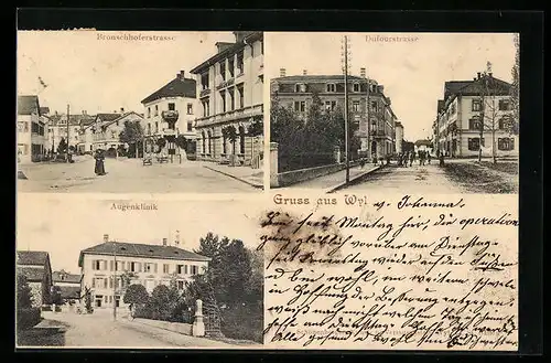 AK Wyl, Augenklinik, Bronschhoferstrasse und Dufourstrasse