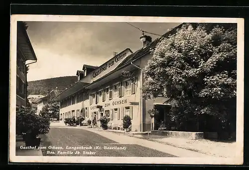 AK Langenbruck, Gasthof zum Ochsen Fam. J. Stuber mit Strasse