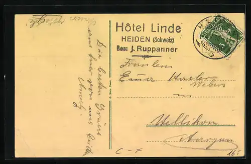 AK Heiden, Strassenpartie mit Hotel Linde