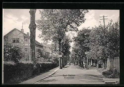 AK Bad Steben, Blick in die Badestrasse