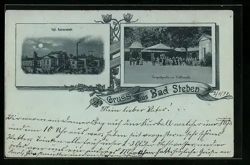 AK Bad Steben, Kgl. Kuranstalt, Tempelquelle mit Colonade