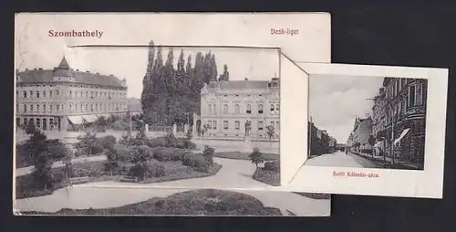 Leporello-AK Szombathely, Deak-liget, Szily Janos-utca, Bagolyvar, Horvath Boldizsar-ter