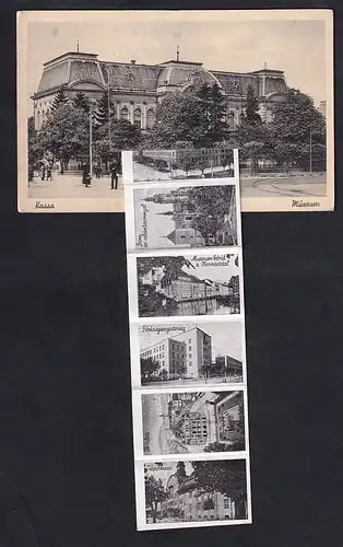 Leporello-AK Kassa, Muzeum, Fö-utca, Premontrei rend-temploma, Nemzeti Szinhaz