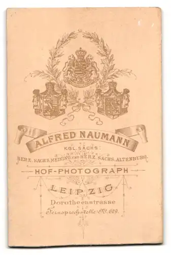 Fotografie Alfred Naumann, Leipzig, Dorotheenstrasse, junge Bürgerliche mit Hochsteckfirsur und Schleife