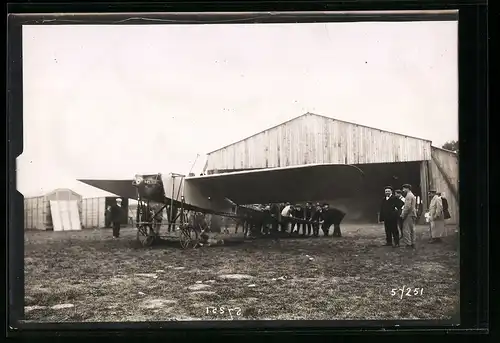 Fotografie M. Branger, Paris, Ansicht Clermont-Ferrand, Le Depart de Morane a Issy, Monoplan Bleriot