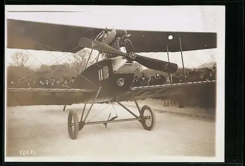 Fotografie M. Rol, Paris, Ansicht Marseille, Biplan Albatros de Hirth vue de l`avant et du moteur