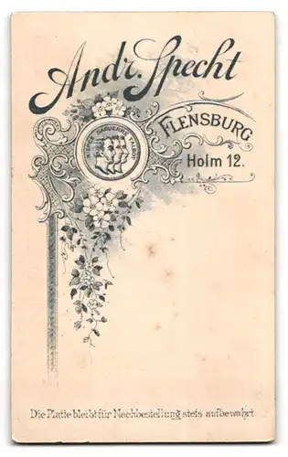 Fotografie Andr. Specht, Flensburg, Holm 12, Junge Dame im Kleid mit Kragenbrosche