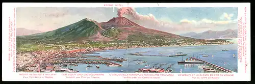 Klapp-AK Neapel, Panorama mit Vesuv und Eremo-Hotel