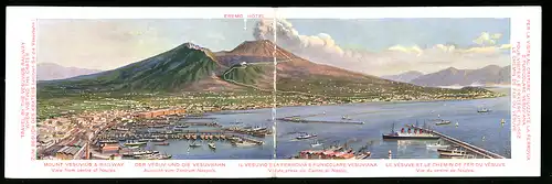Klapp-AK Neapel, Panorama mit Vesuv, Vulkan