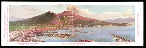 Klapp-AK Neapel, Panorama mit Hafen und Vesuv, Vulkan