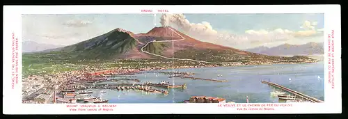 Klapp-AK Neapel, Panorama mit Vesuv, Vulkan