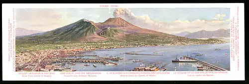 Klapp-AK Neapel, Panorama mit Hafen und Vulkan Vesuv